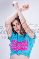 Embroidered Chingona T-Shirt Blue