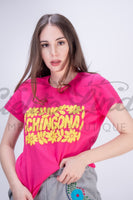 Embroidered Chingona T-Shirt Hot Pink