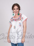 Blouses Small / White San Antonino Fino Embroidered Top