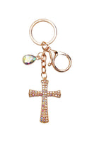 Cross Pendant Bling Rhinestone Metal Key Chain