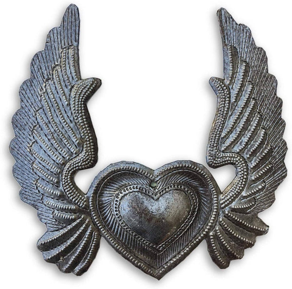 Peace Dove Heart Metal Art Wall Decor 5" x 5.25"