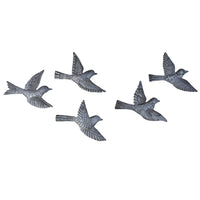 Set of 5 Metal Birds Metal Art Wall Decor