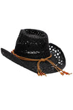 Beaded Crochet Crushable Straw Cowboy Hat