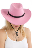 Classic Faux Nubuck Suede Poly Fabric Western Cowboy Hat