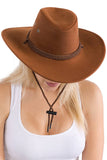 Classic Faux Nubuck Suede Poly Fabric Western Cowboy Hat