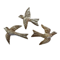 Set of 3 Birds Metal Art Wall Decor 4"