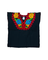 Zina Top Black/Multicolor Flowers