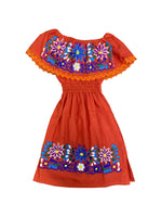 Mexican Girl Margarita Dress Orange