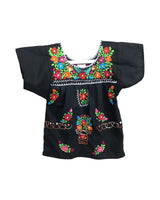 Mexican Puebla Girls Black Dress