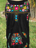 Mexican Floral Embroidered Maxi Skirt
