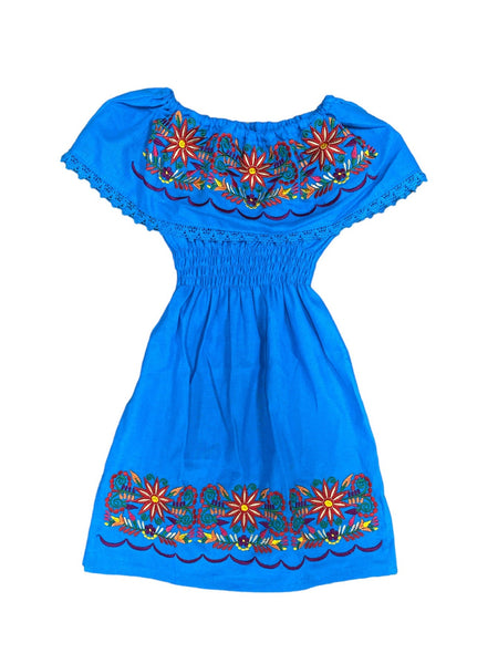 Mexican Girl Margarita Dress Blue