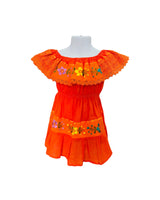 Campesina Dress for Girls Orange