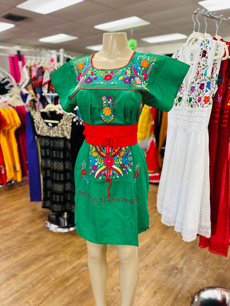 Puebla Dress Green – Cielito Lindo
