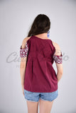 Cancun Embroidered Blouse Texas A&M Aggies Maroon White