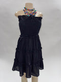 Solid Strapless Ruffle Dress