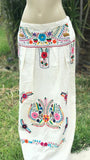 Mexican Floral Embroidered Maxi Skirt