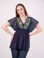 Mexican Jazmin V-neck Top - Cielito Lindo