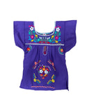 Mexican Puebla Dress for Girls Purple