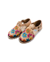 Mexican Girl Flower Leather Sandals