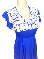 Mitla Oaxaca Dress Royal Blue & White