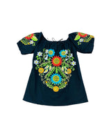 Tecali Embroidered Sunflowers Top
