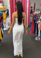 Sara Mexican Strapless Dress White