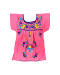 Mexican Puebla Dress for Girls Coral
