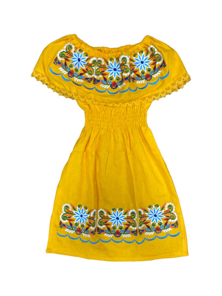 Mexican Girl Margarita Dress Yellow