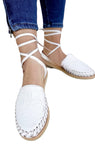 Lace-Up Sandals White