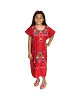 Mexican Puebla Girls Red Dress