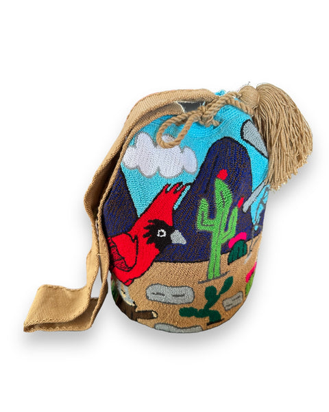 Colombian Carpeted Bucket Crossbody Bag