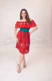 Mexican Campesina Midi Dress - Cielito Lindo