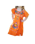 Mexican Puebla Dress for Girls Orange