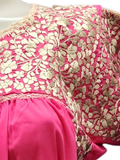 San Antonino Mexican Gala Blouse with Silk Embroidery Hot Pink