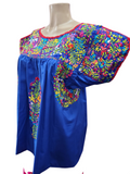 San Antonino Mexican Gala Blouse with Silk Embroidery - Cielito Lindo