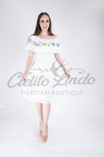 Mexican White Dress Off the Shoulder – Cielito Lindo