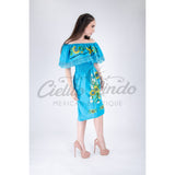Sunflower Off the Shoulder Dress Blue