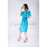 Sunflower Off the Shoulder Dress Blue