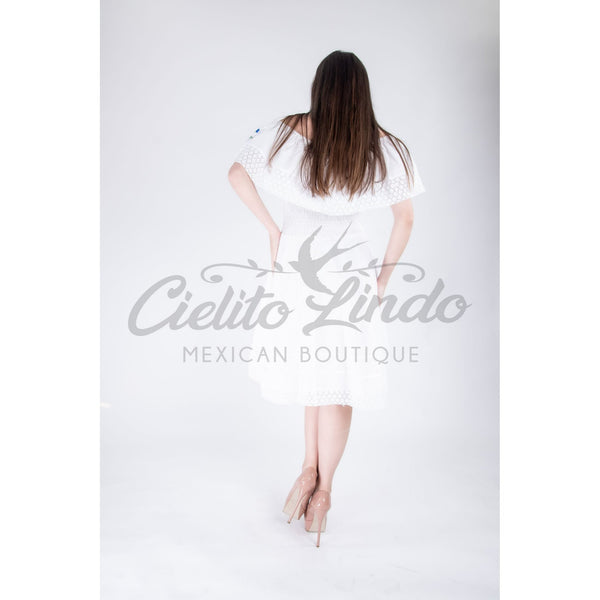 Mexican White Dress Off the Shoulder Cielito Lindo Mexican White Dress Off the Shoulder Cielito Lindo