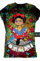 Mexican Printed T-Shirt Frida Kahlo Artist Pallete Graphic Tee - Cielito Lindo