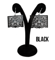 Fiesta Papel Picado Earrings Black - Cielito Lindo