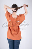 Mexican Blouse Full Embroidered Texas Longhorns