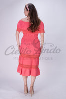 Off the Shoulder Victoria Dress Coral - Cielito Lindo