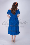 Off the Shoulder Victoria Dress Royal Blue - Cielito Lindo