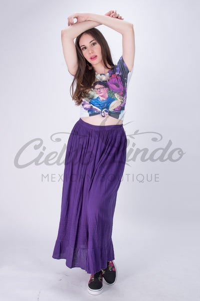 Mexican Long Skirt Purple Cielito Lindo Mexican Long Skirt Purple Cielito Lindo