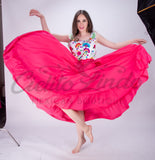 Mexican Folklorico Hot Pink Solid Skirt - Cielito Lindo