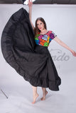 Mexican Folklorico Long Skirt Black