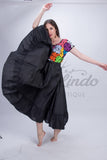Mexican Folklorico Long Skirt Black