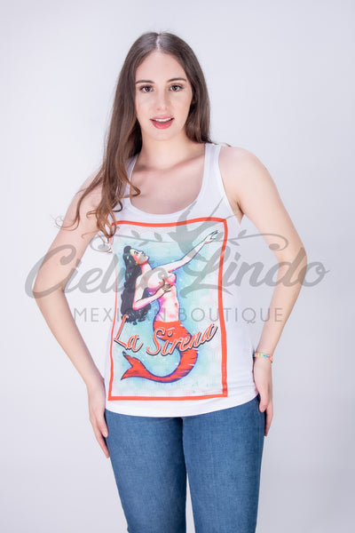 La Sirena Graphic Tank Top Shirt - Cielito Lindo