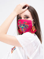 Mexican Embroidered Corazon Otomi Face Mask - Cielito Lindo